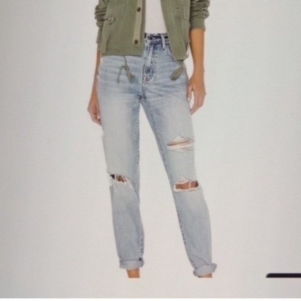 Pistola Presley High Rise Straight Jeans Indie Sleaze  Distressed Ripped 27